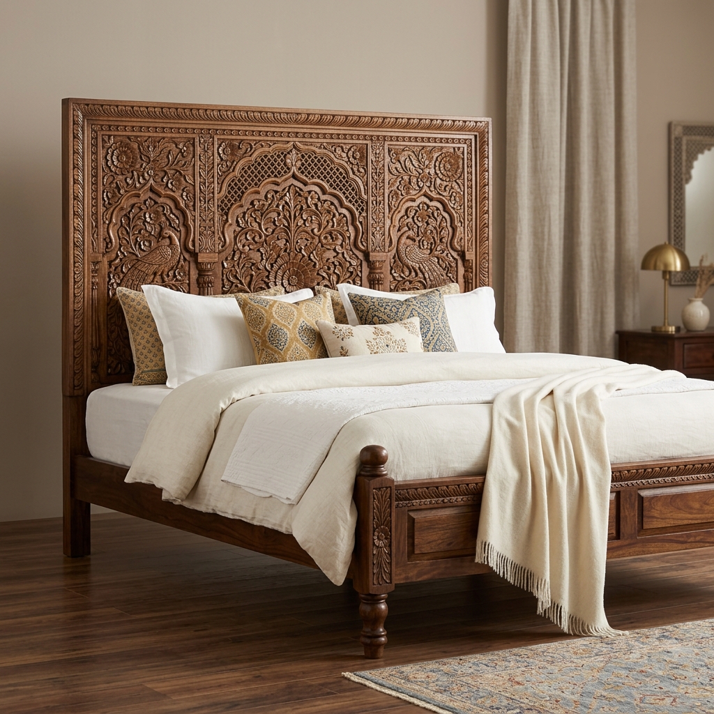 Royal Hand-Carved Bed